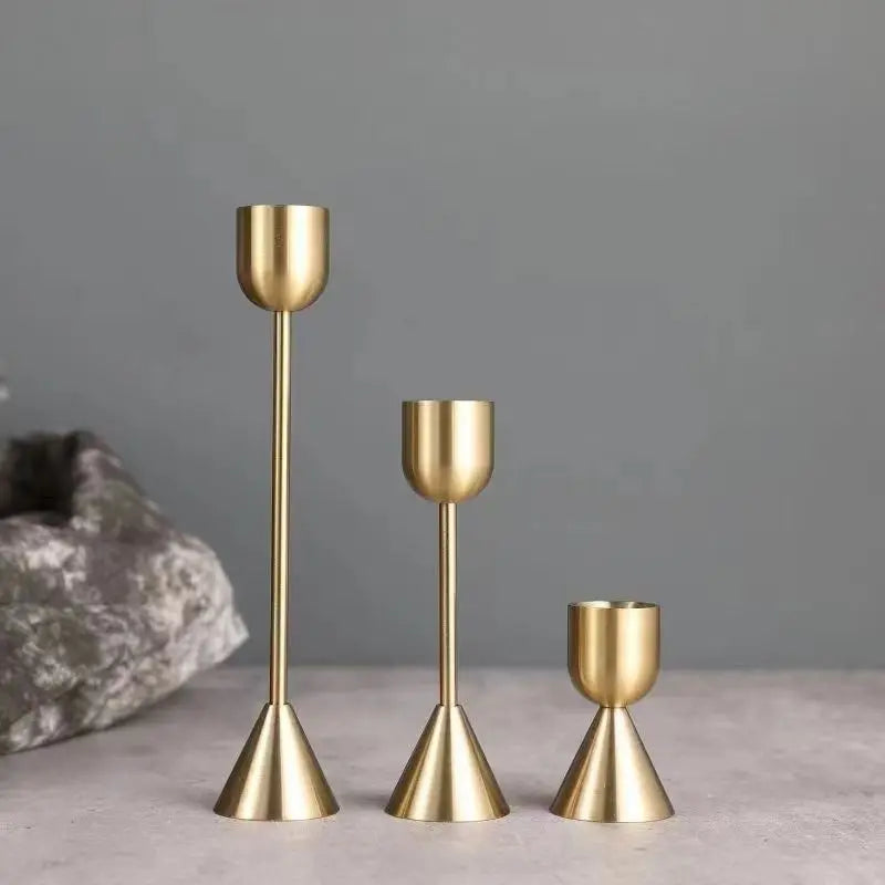 Gold Nordic Metal Candlestick Holder