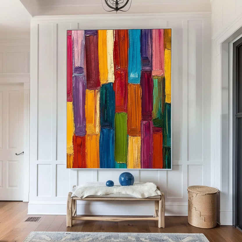 Handmade Multi-Colour Home Centrepiece Canvas Painting