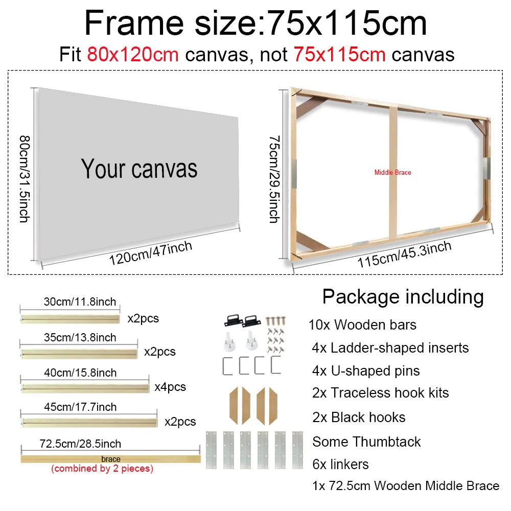 Multiple Sizes Wooden Canvas Frames