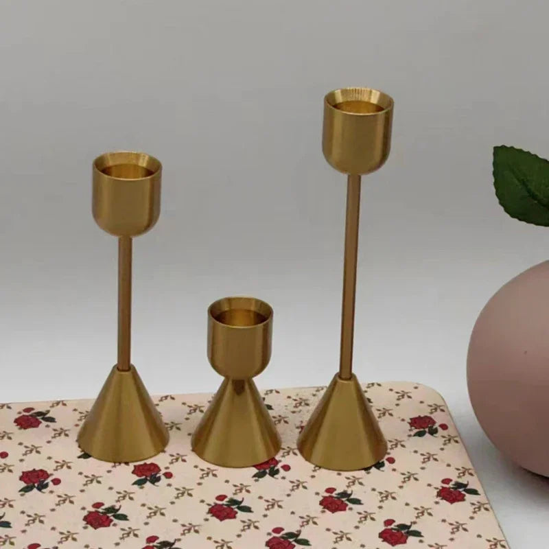 Gold Nordic Metal Candlestick Holder