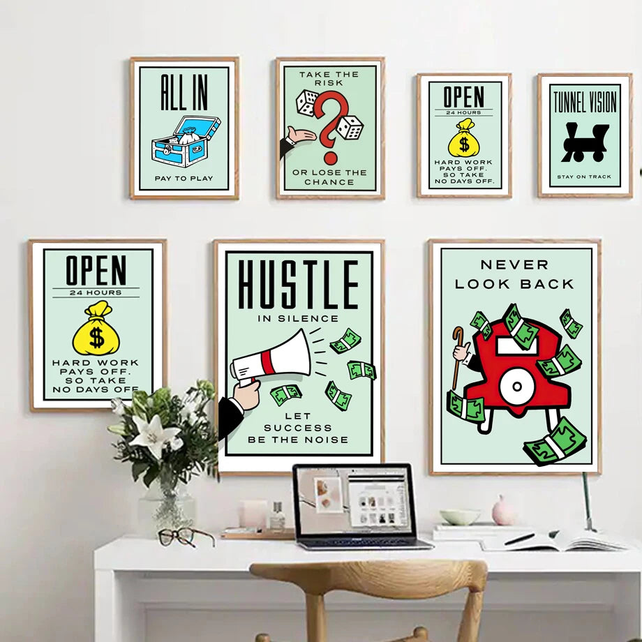 Millionaire Motivational Monopoly Canvas Prints