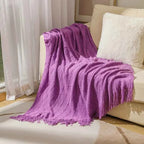Nordic Solid Casual Blankets Throws Soft Comfortable Knitted Shawl Sofa Blanket Bed End Cover Travel Hotel Decorative Bedspread