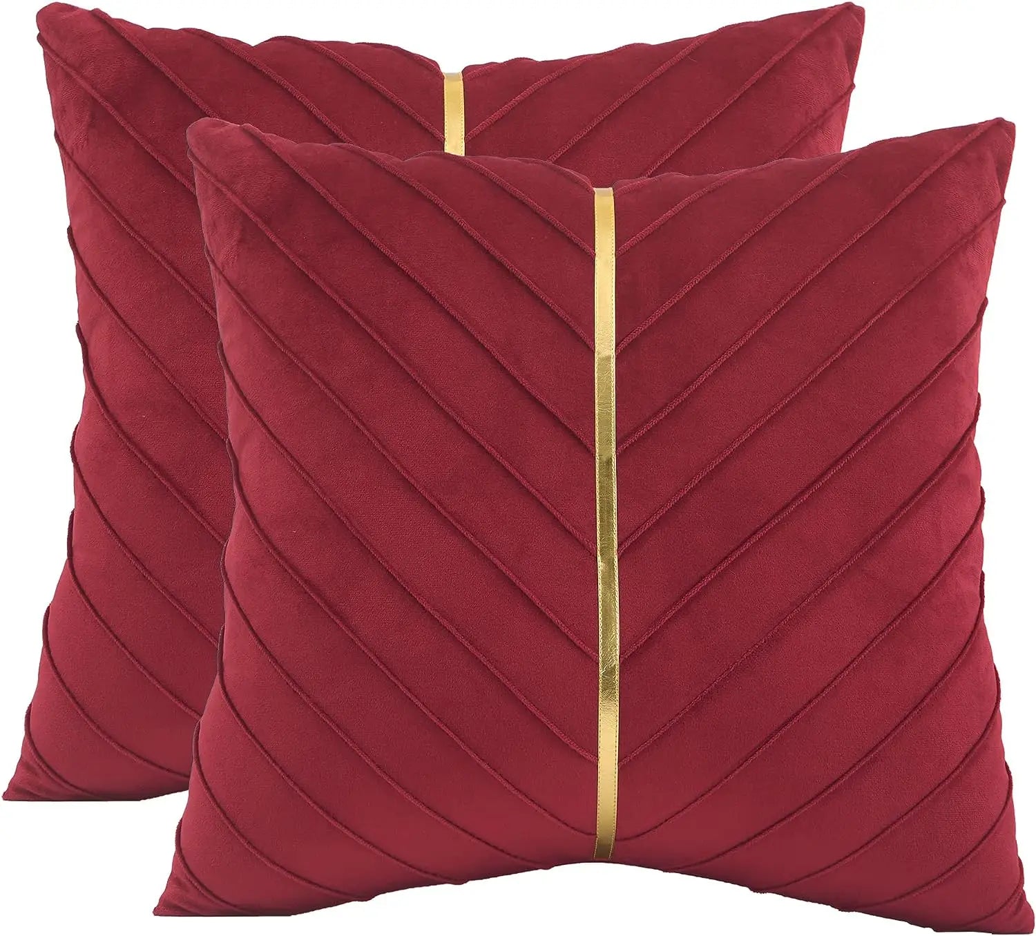 Elegance Velvet Gold Line Pillow Covers [2-Pcs]