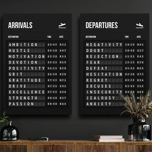 Inspirational Airport Schedule Poster Prints