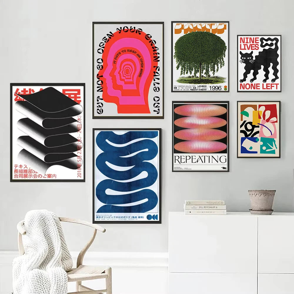 Nihon Retro Abstract Art Canvas Prints