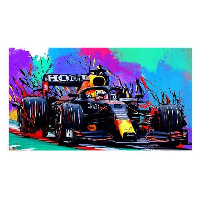 Formula 1 Racing Coloursplash Canvas Pictures