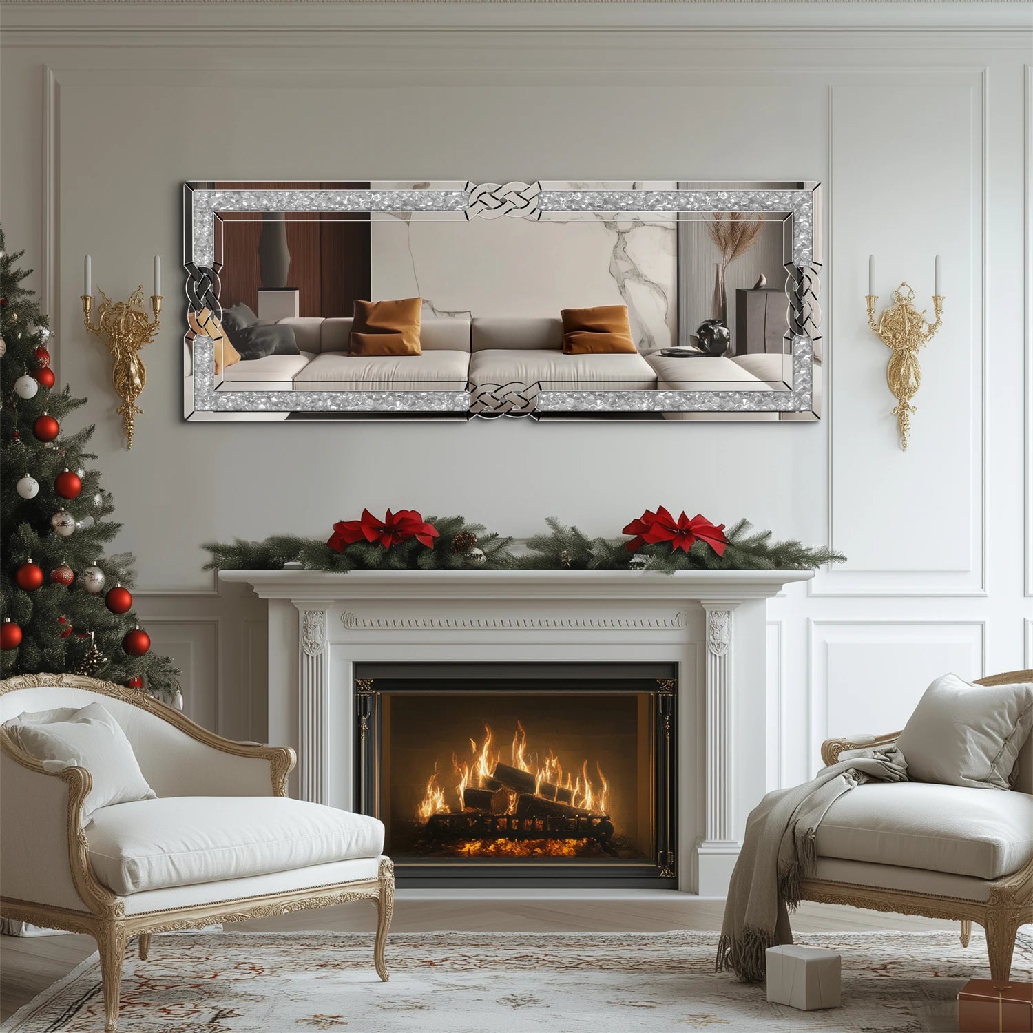 Crystal Frame Full Length Dressing Mirror