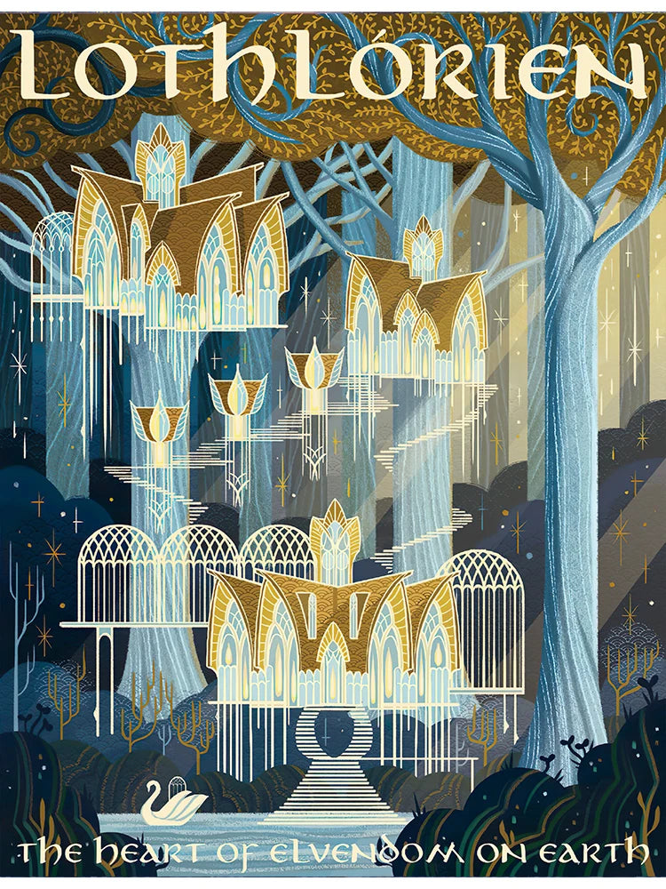 Retro Fantasy Film Kingdom Travel Canvas Prints