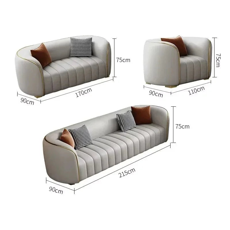Moderno Minimalist Sectional Curved Sofa