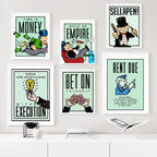 Millionaire Motivational Monopoly Canvas Prints