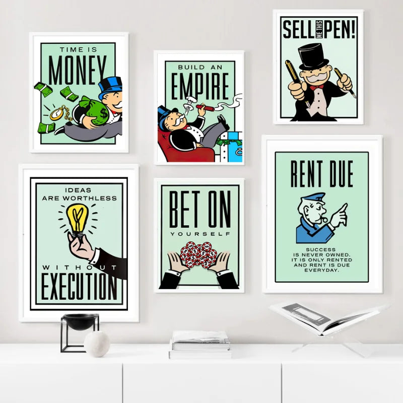 Millionaire Motivational Monopoly Canvas Prints