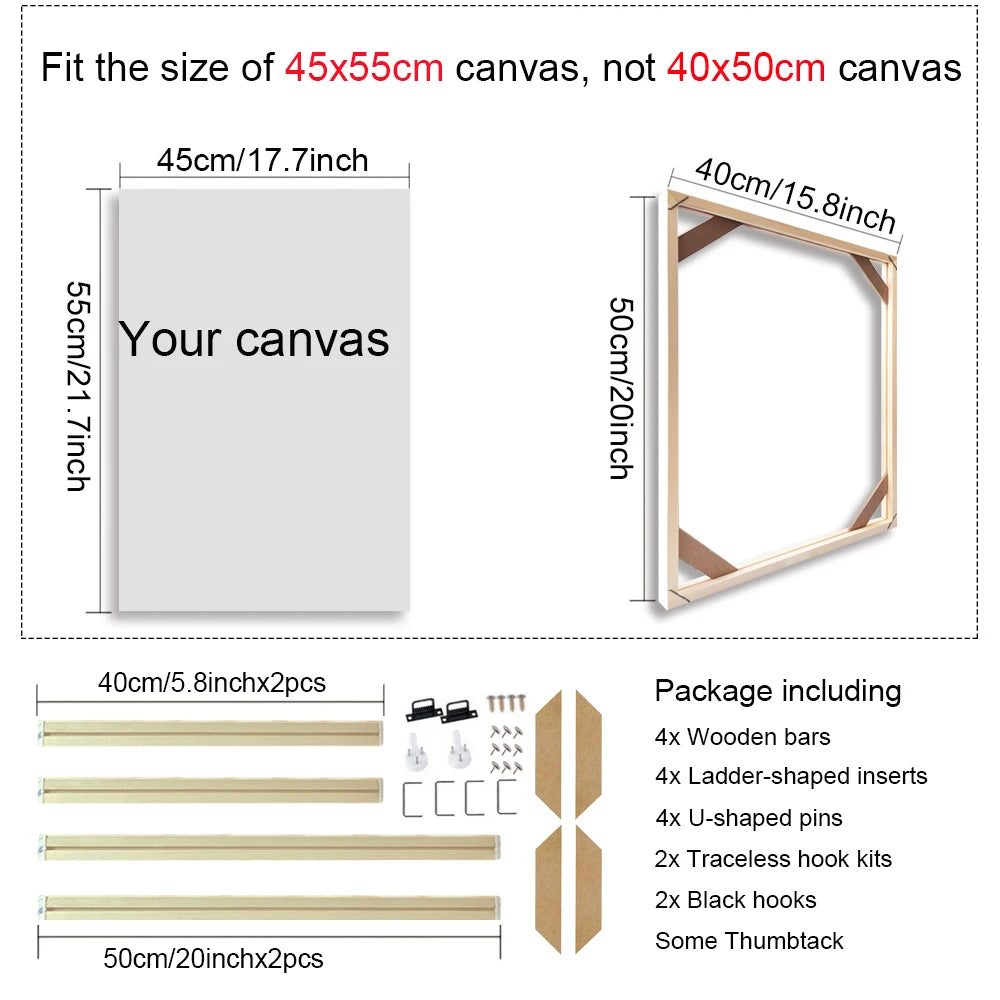 Multiple Sizes Wooden Canvas Frames