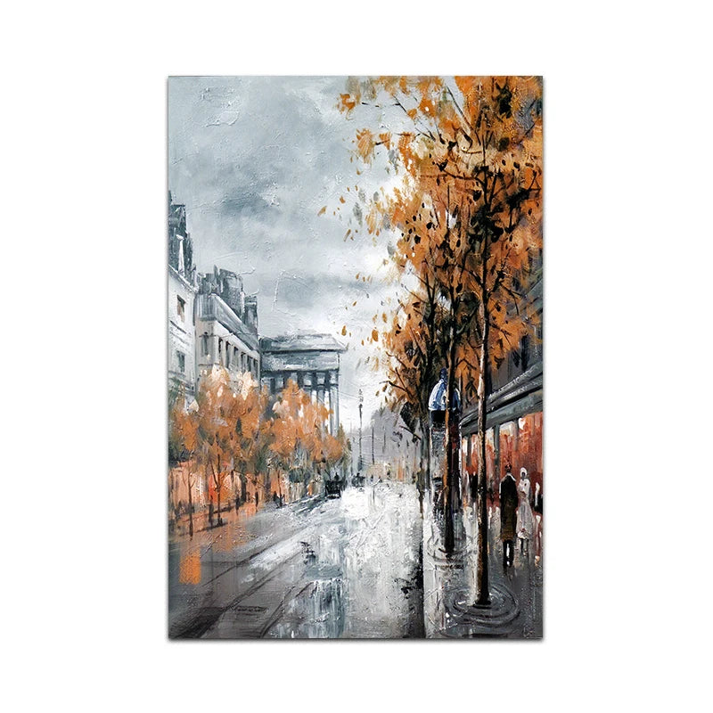 3-Piece Autumn City Streets Canvas Prints - Sleek Surprises