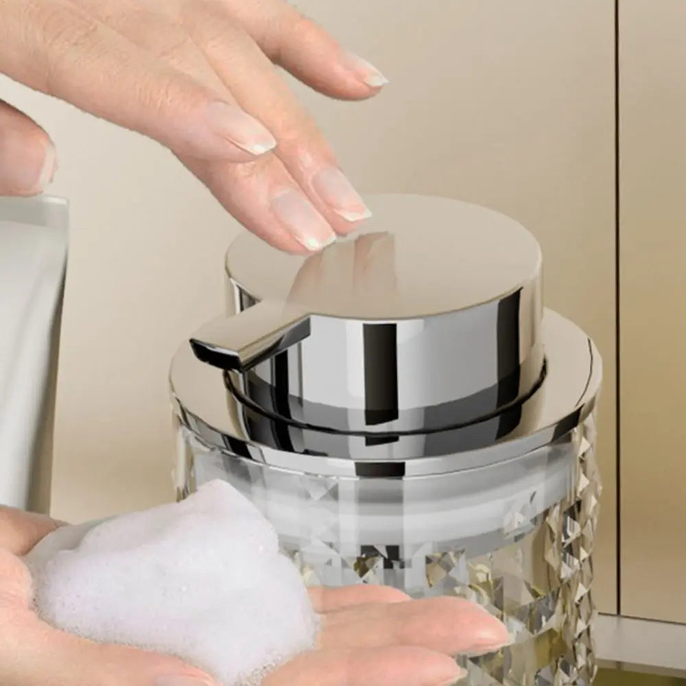 2-Piece Luxe Glass Soap Dispenser and Toothbrush Holder