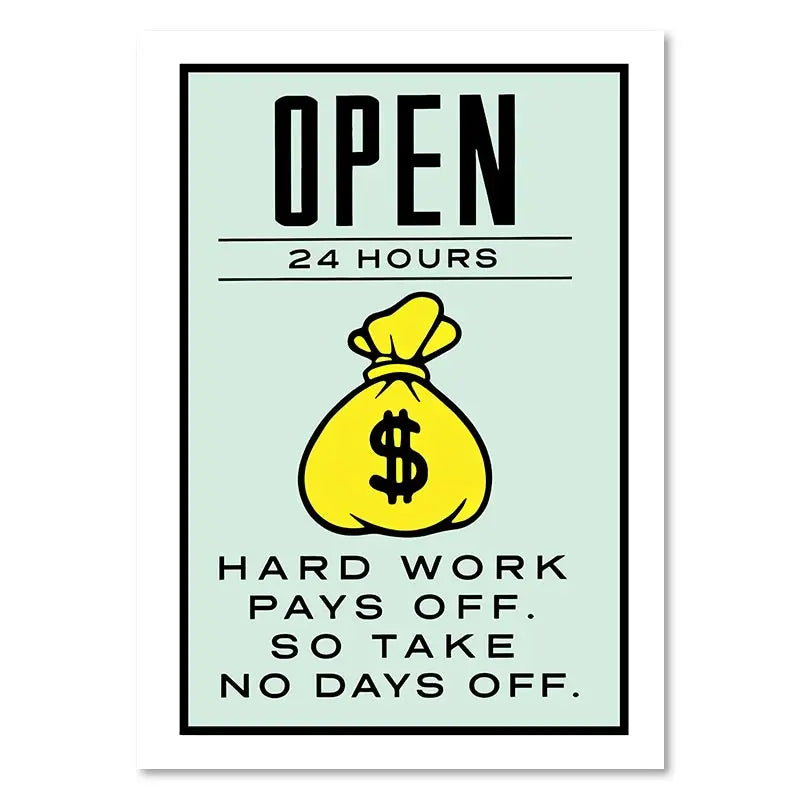 Millionaire Motivational Monopoly Canvas Prints