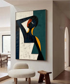 Hand-painted Cubism Art Textured Canvas Murals