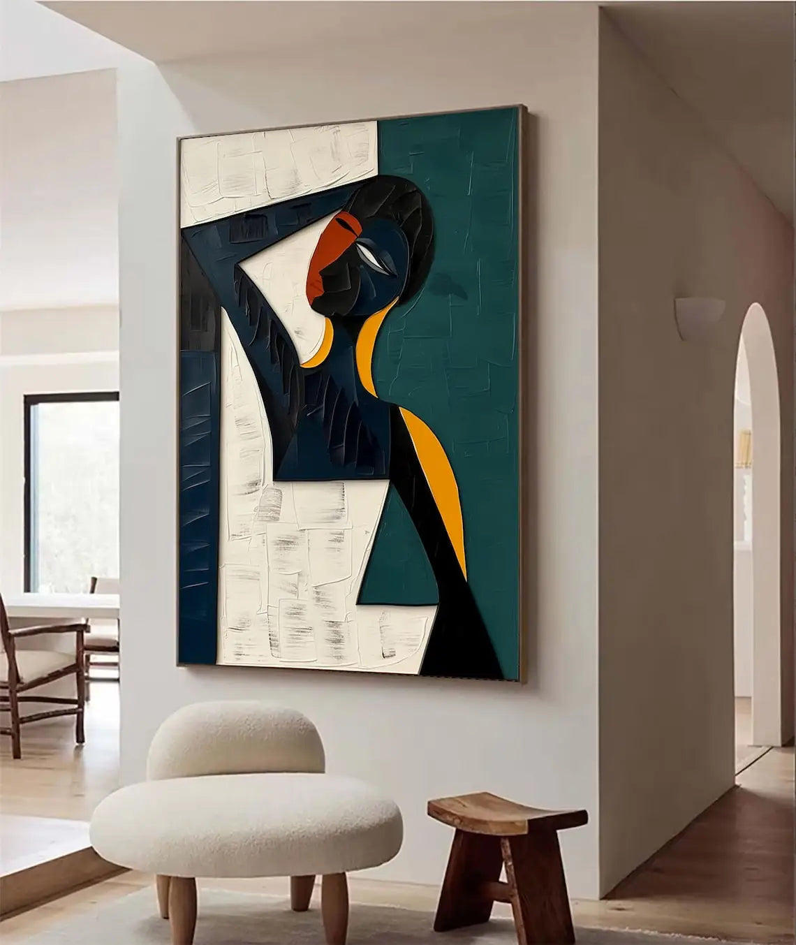 Hand-painted Cubism Art Textured Canvas Murals