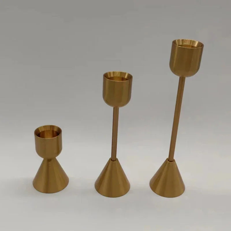 Gold Nordic Metal Candlestick Holder