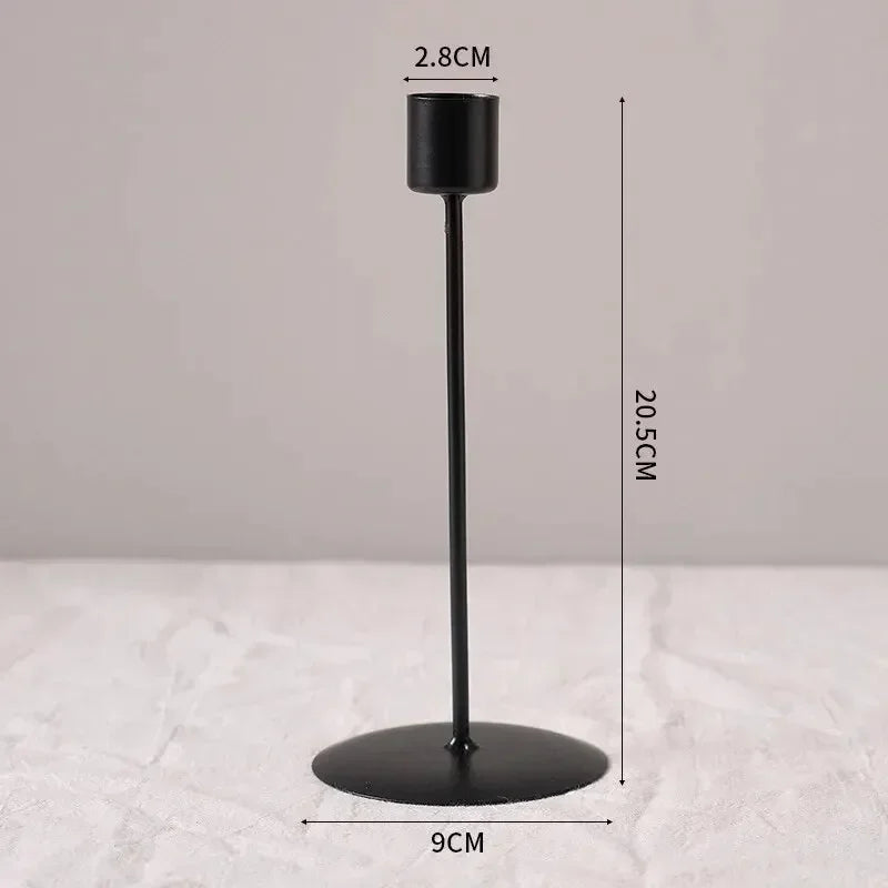 Minimalist Euro-style Gold & Black Candlestick Holders