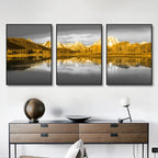 3-Piece Mountain Sunset Landscape Canvas Prints