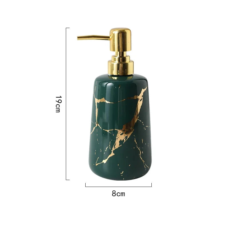 Ceramic Gold Marble Bathroom Accessories Set