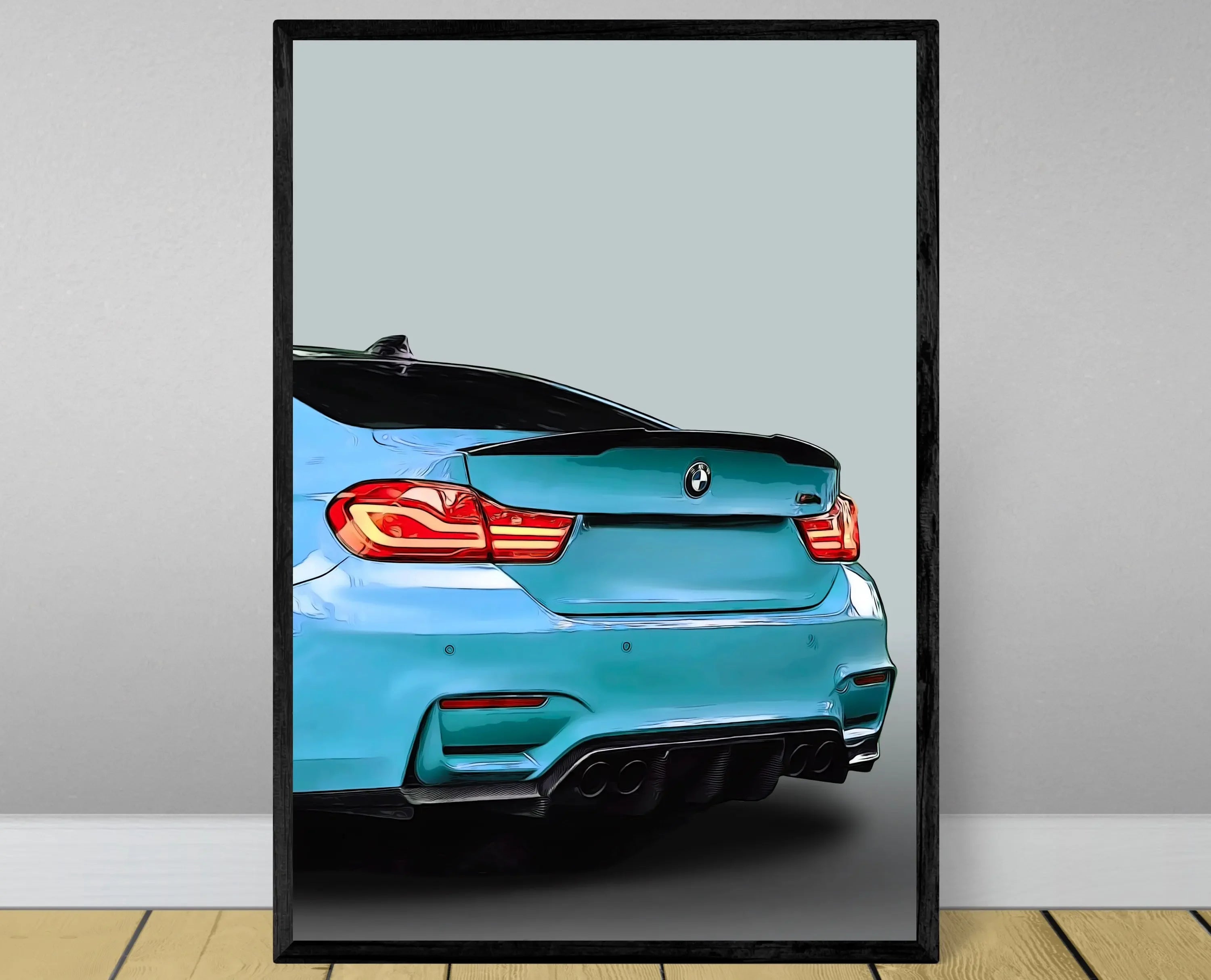3-Piece BMW M4 F82 Abstract Car Canvas Prints