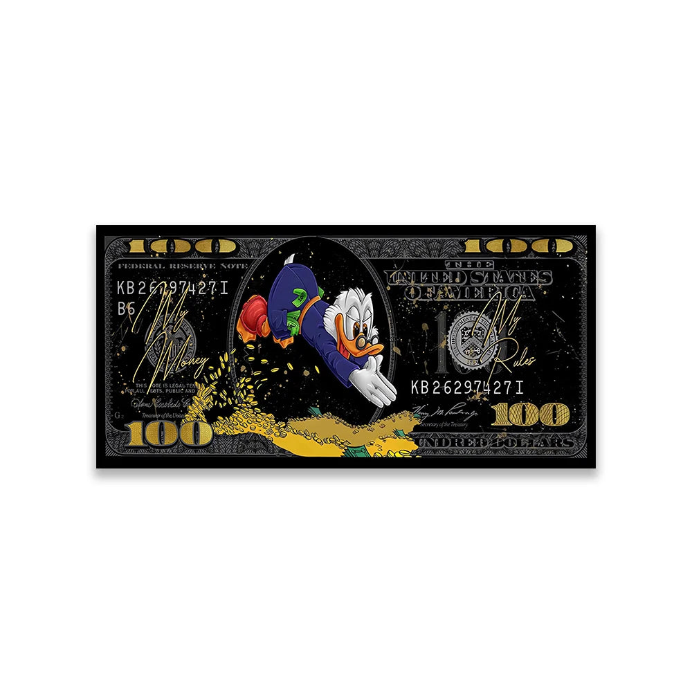 Money Rules $100 Billionaire McDuck Art Canvas Print