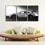 3-Piece Porsche GT3-RS Art Canvas Print