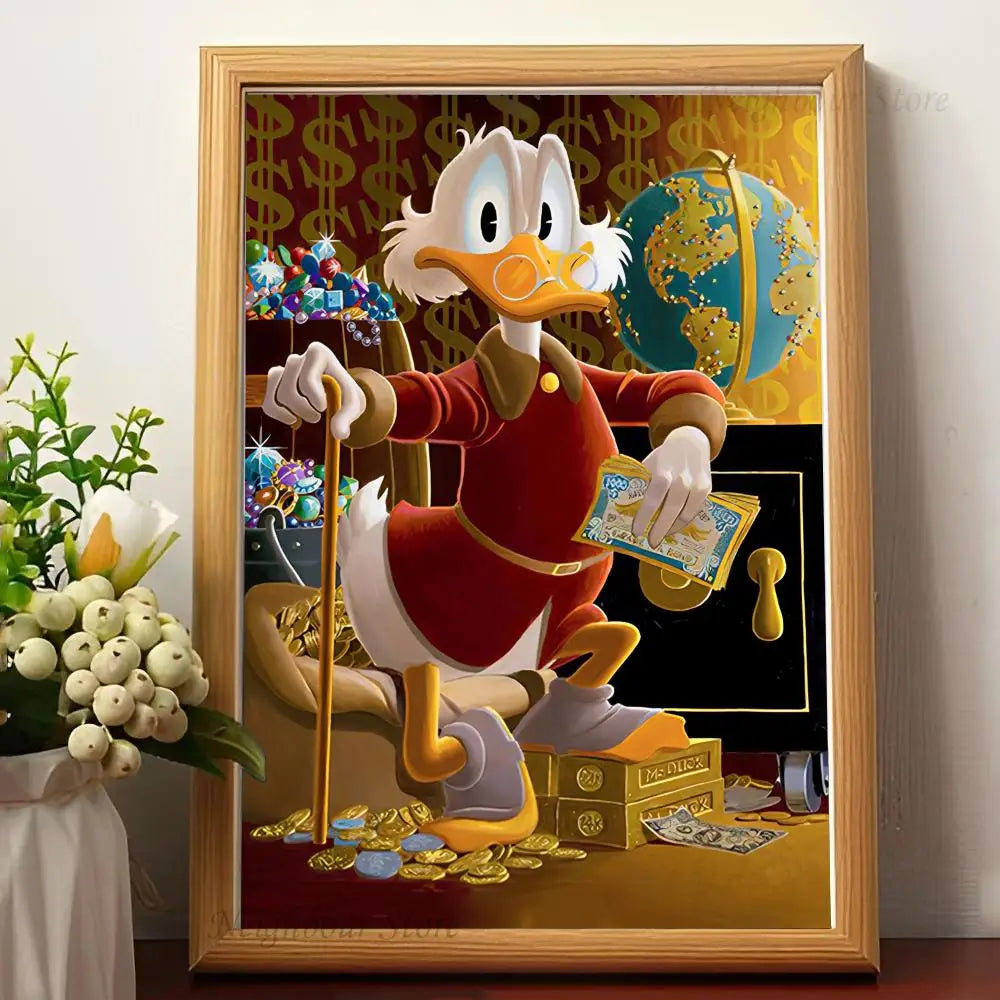 Classic Uncle Scrooge McDuck Billionaire Wall Art - Sleek Surprises