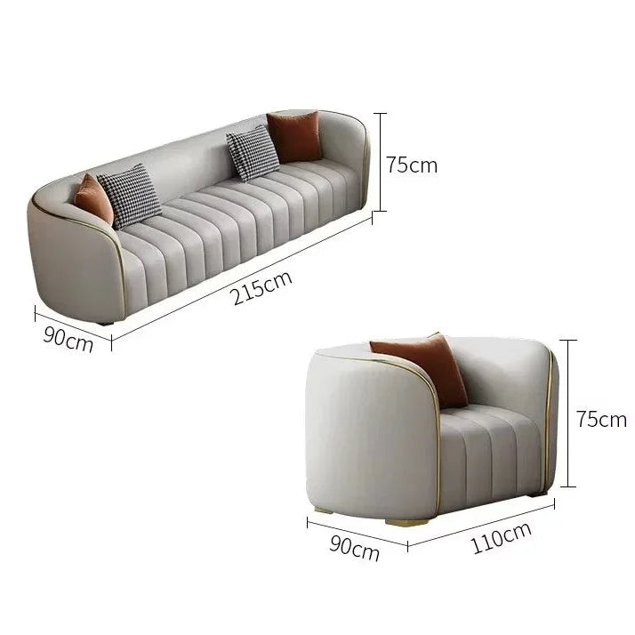 Moderno Minimalist Sectional Curved Sofa