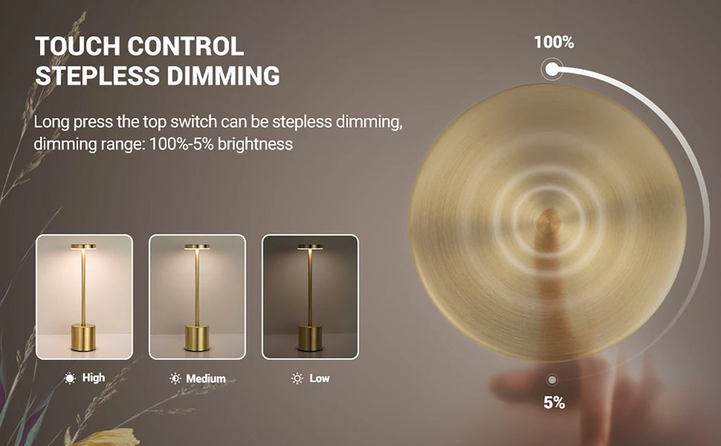 Minimalist LED Touch Rechargeable Lamp
