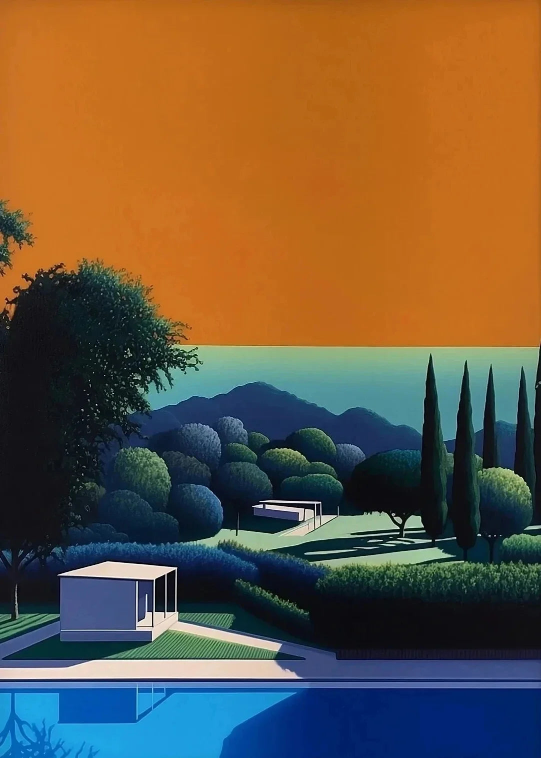 Hiroshi Nagai Inspired Summer Skies Scenic Art Canvas Prints