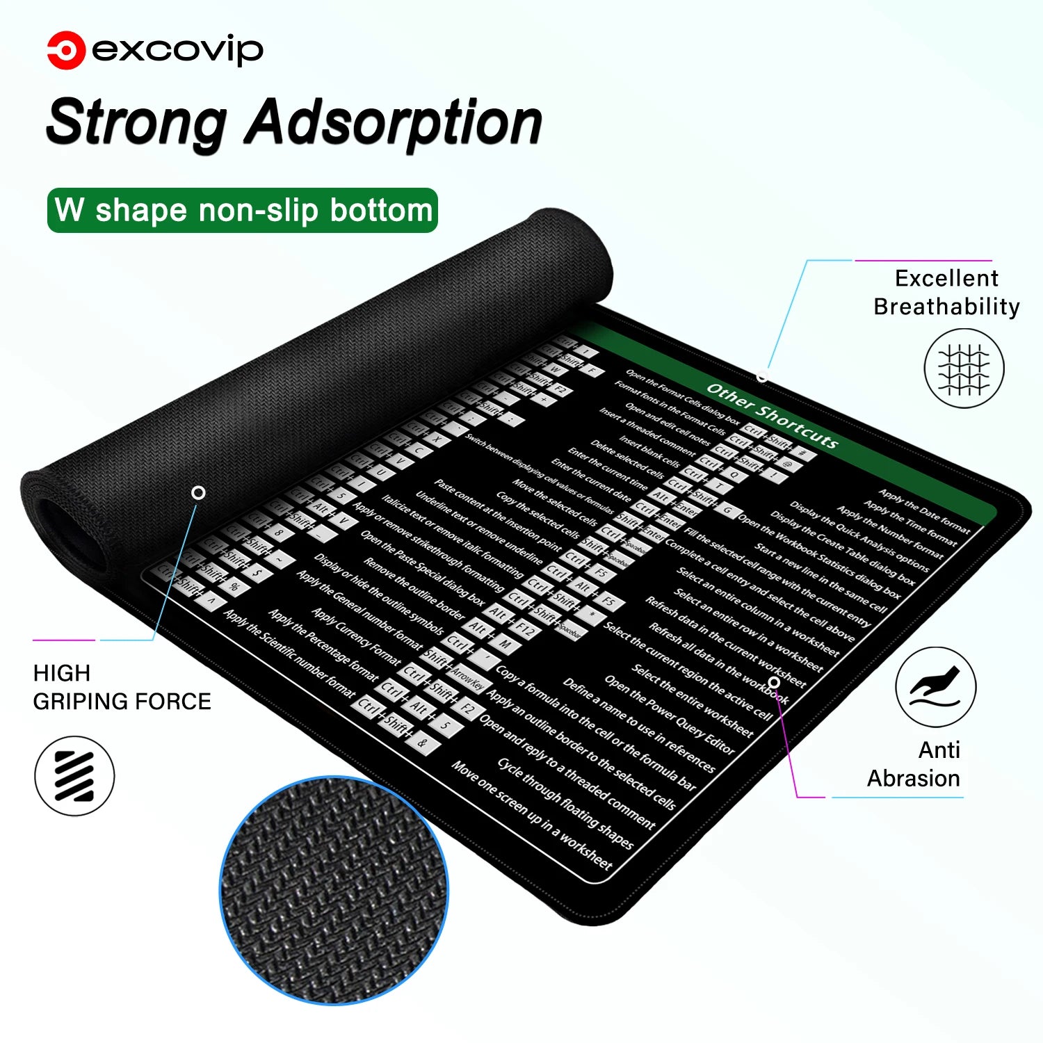 Exco XL Mouse Pad with MS Excel Shortcuts