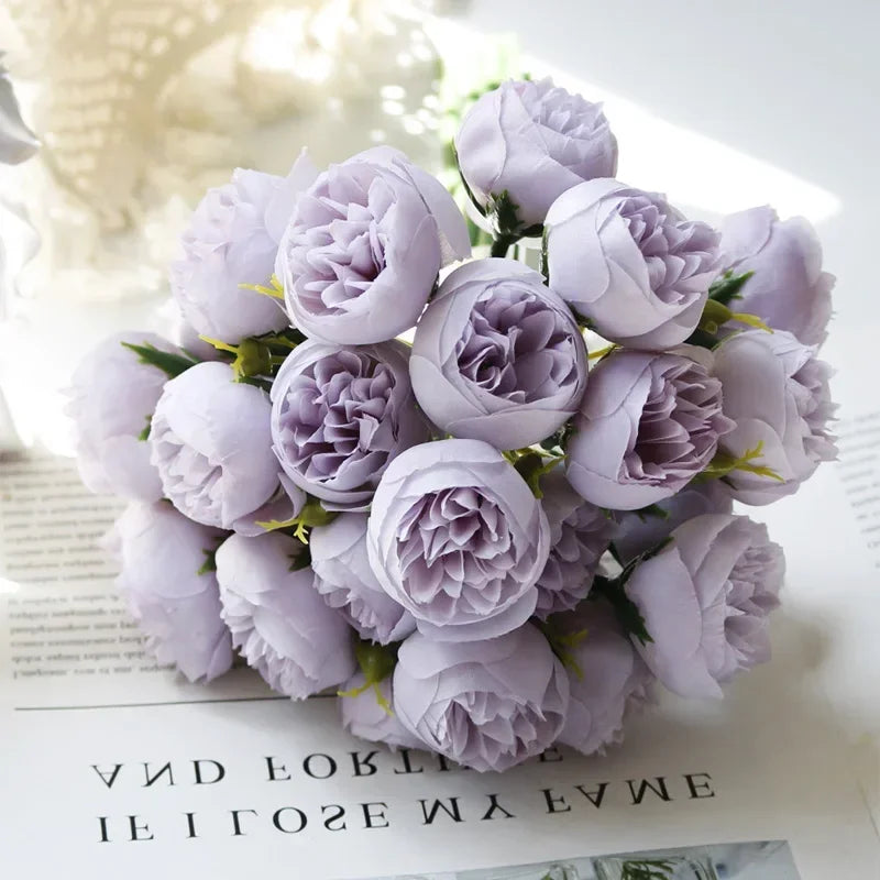 27-Head Silk Peony Artificial Bouquet of Flowers