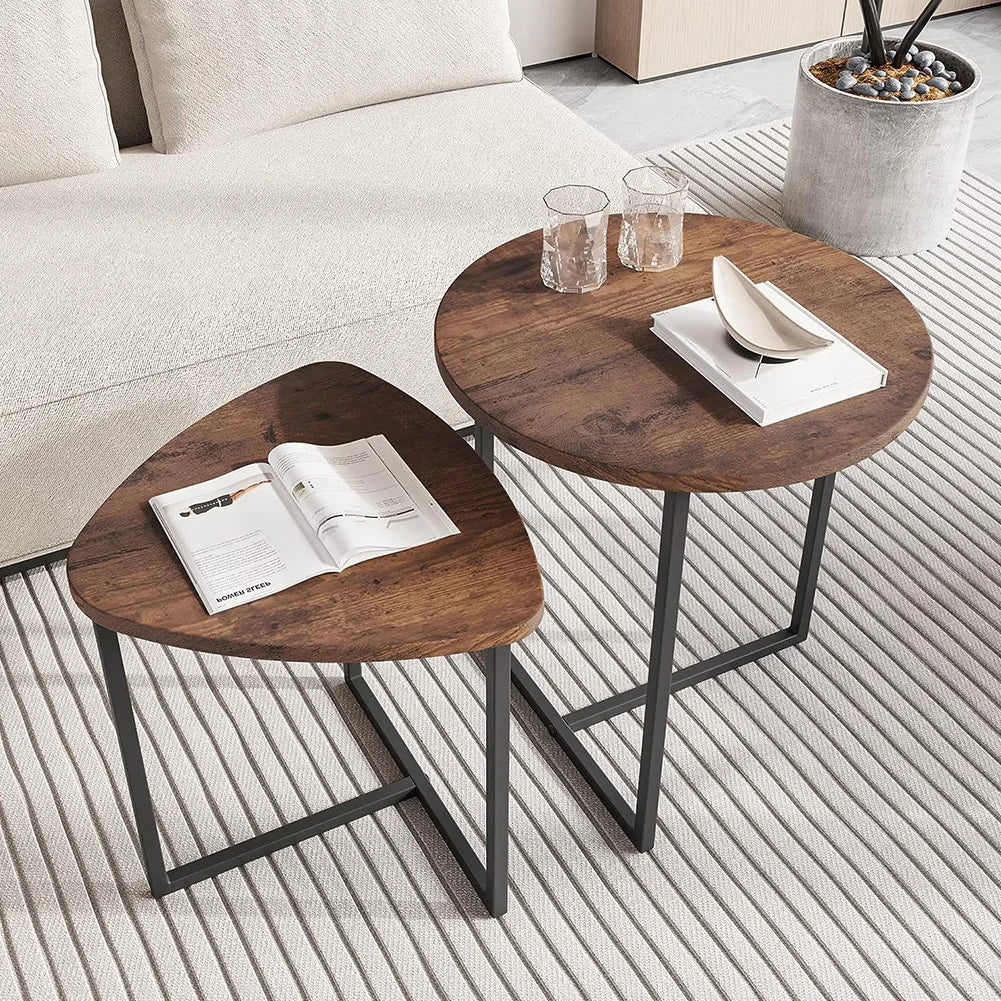 Hardwood Round & Triangular Nesting Tables
