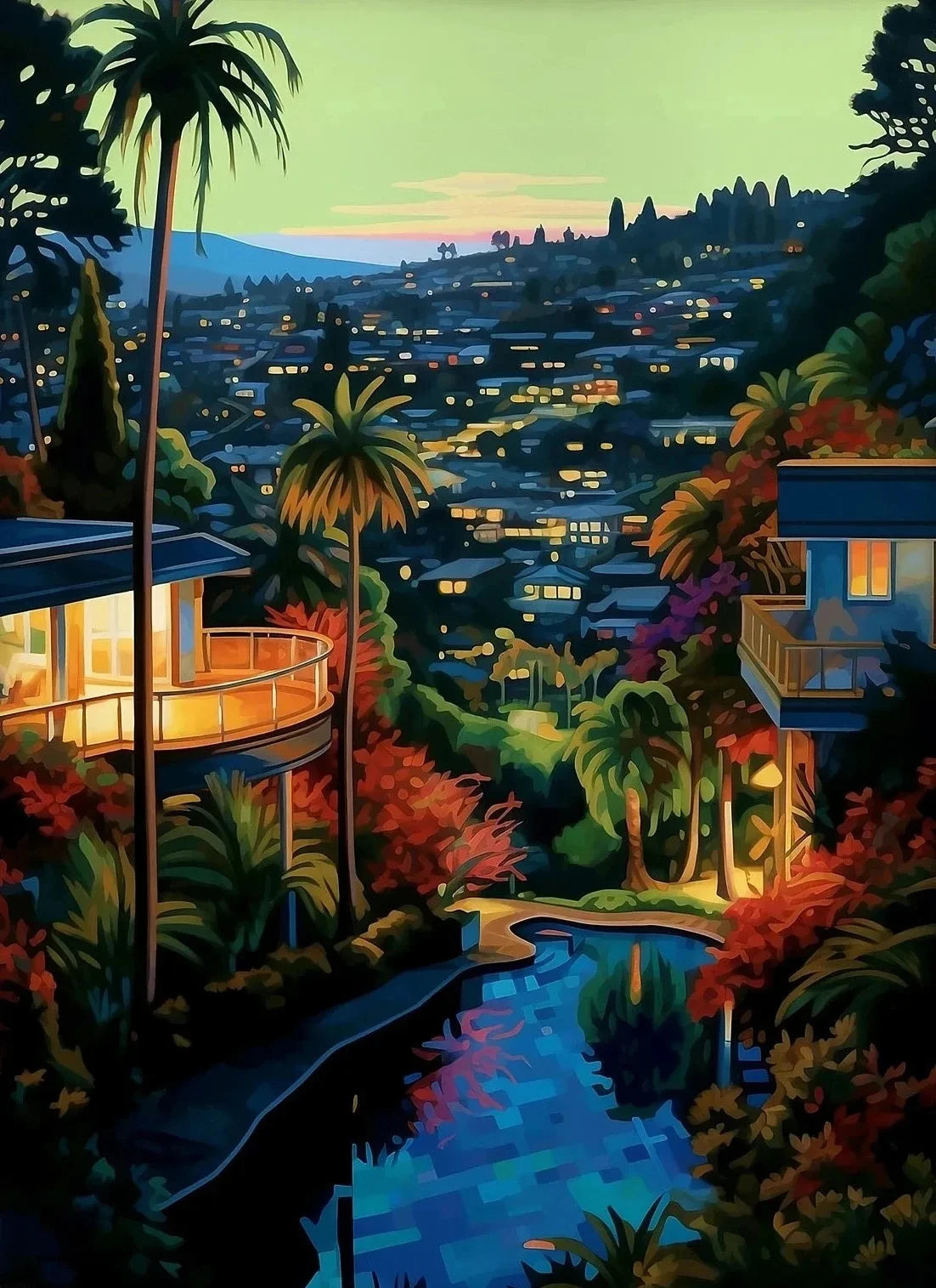 Hiroshi Nagai Inspired Summer Skies Scenic Art Canvas Prints