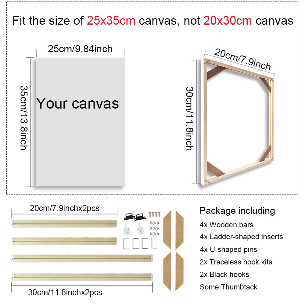 Multiple Sizes Wooden Canvas Frames