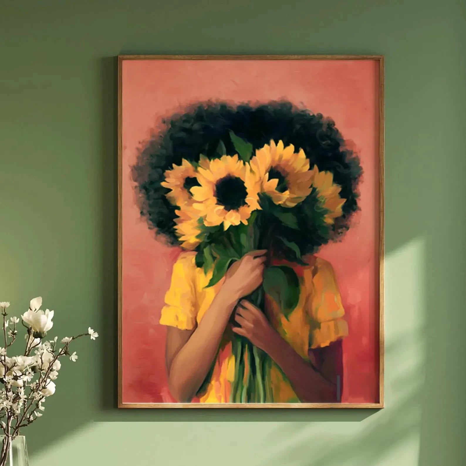 Green Abstract Flowers & Models Canvas Prints