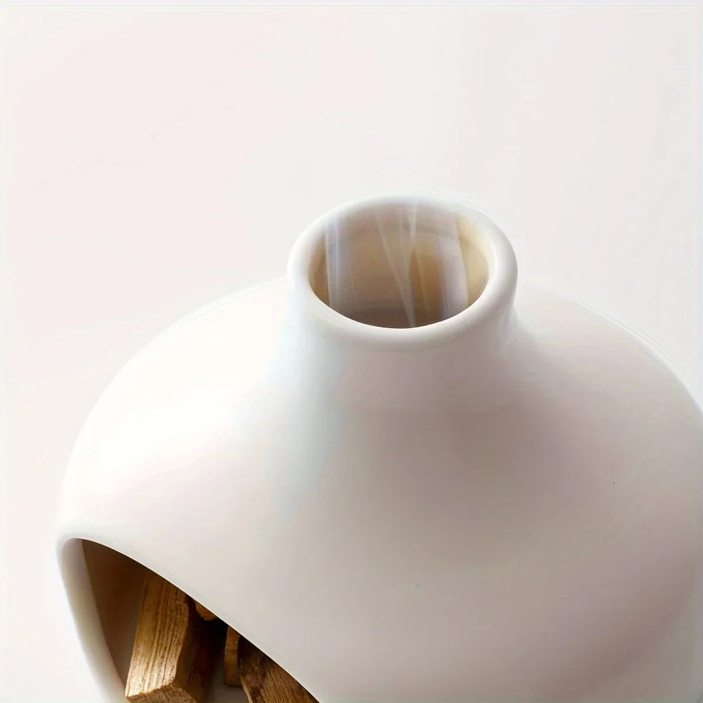 Ceramic Palo Santo Incense & Sage Burner with Chimney - Sleek Surprises