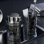 2-Piece Luxe Glass Soap Dispenser and Toothbrush Holder