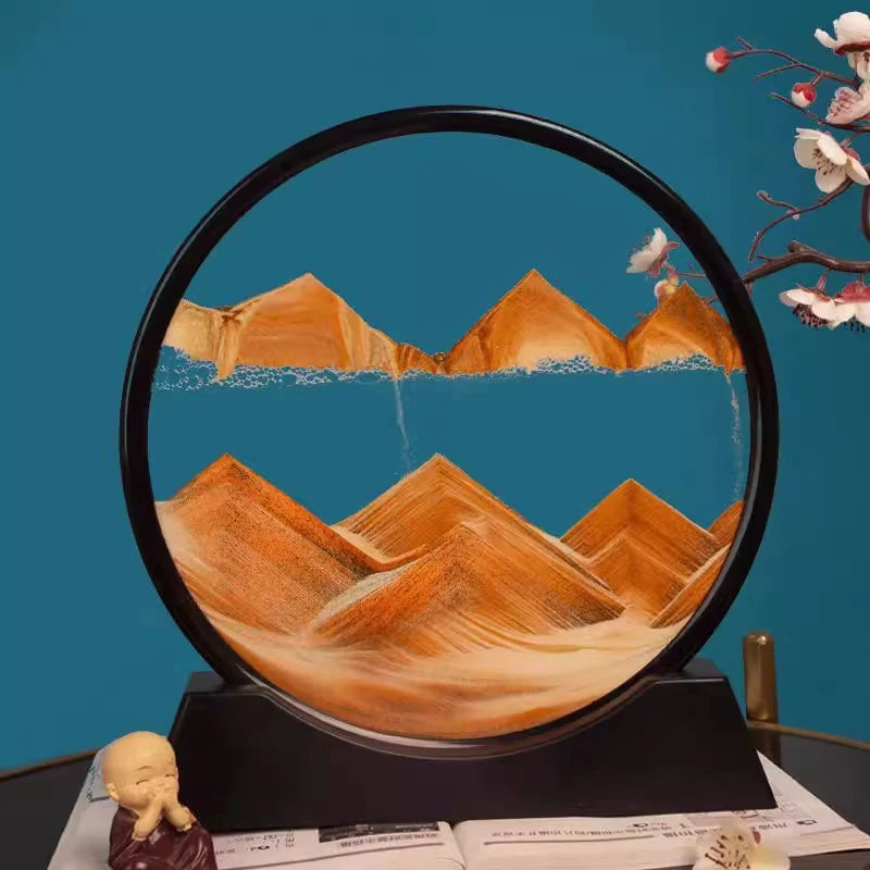 3D Circular Sandscape Hourglass