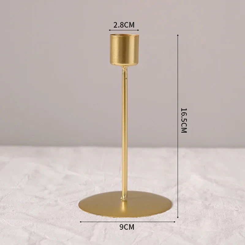 Minimalist Euro-style Gold & Black Candlestick Holders