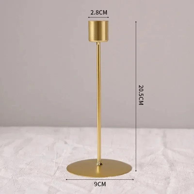 Minimalist Euro-style Gold & Black Candlestick Holders