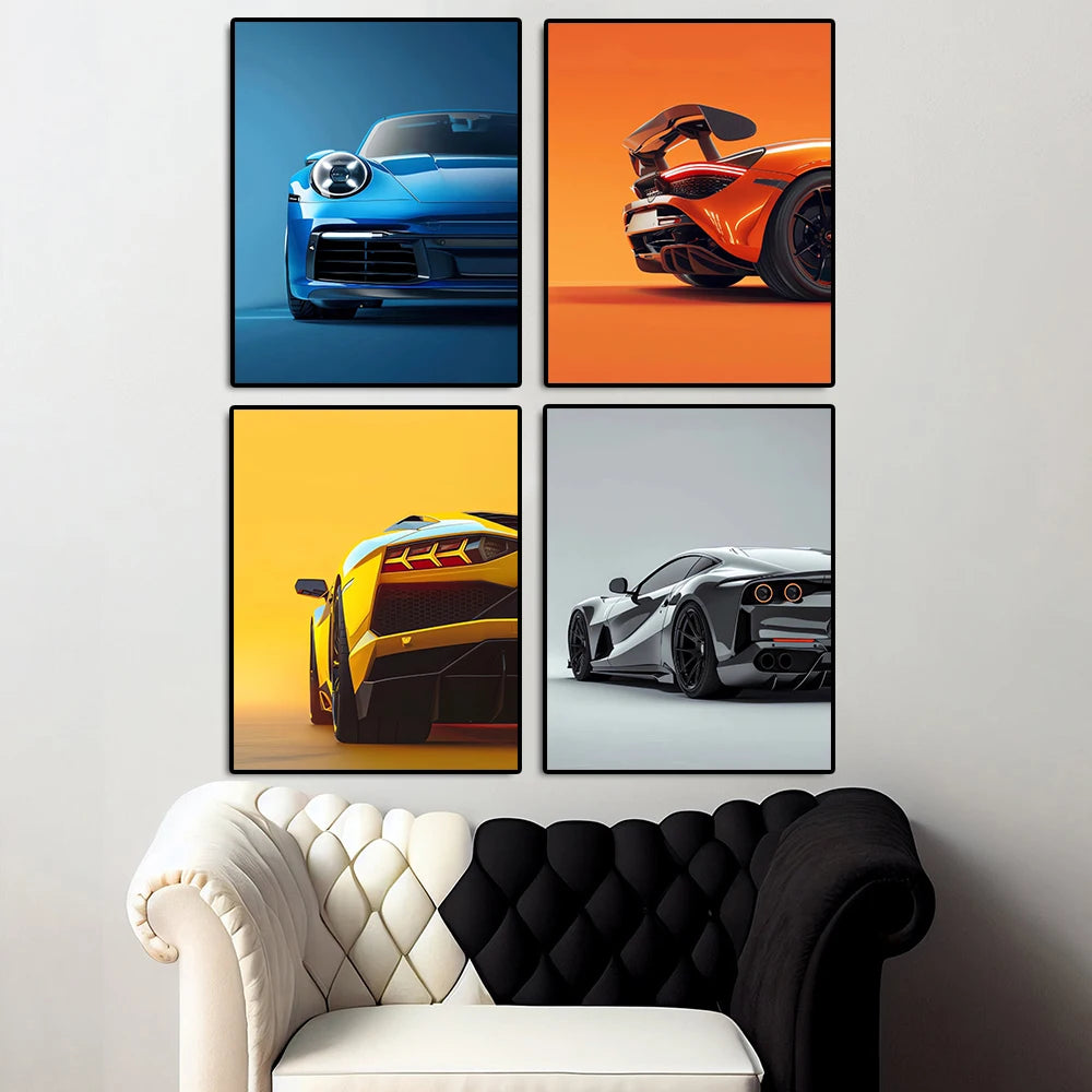 Supercar Abstract HD Colour Canvas Print