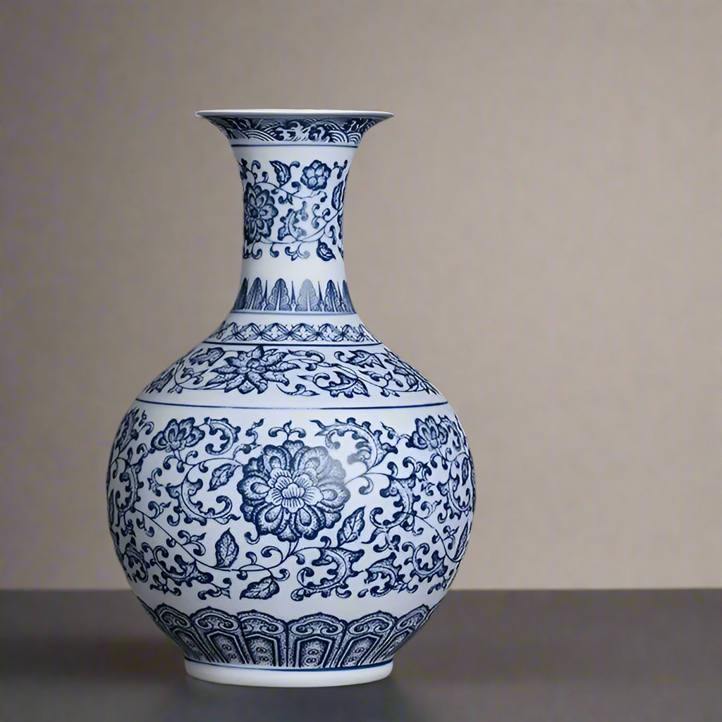 Classic Ceramic Blue & White Vase