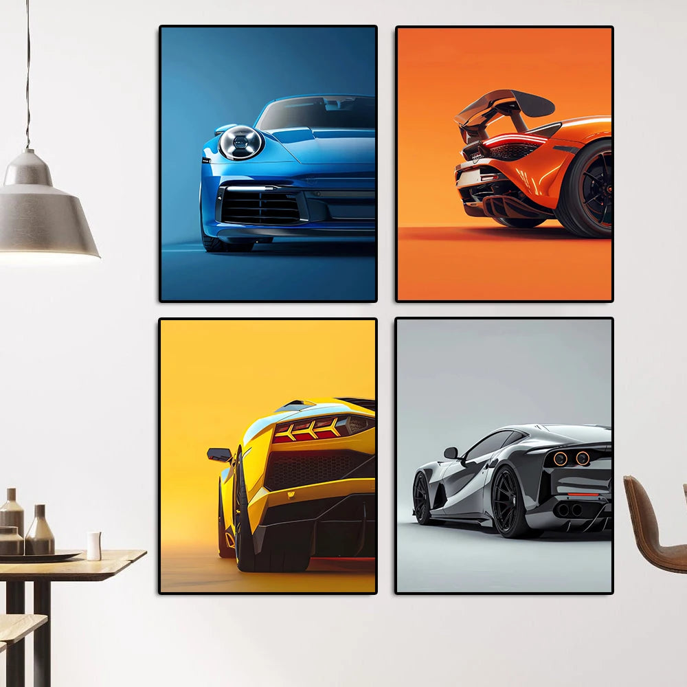 Supercar Abstract HD Colour Canvas Print
