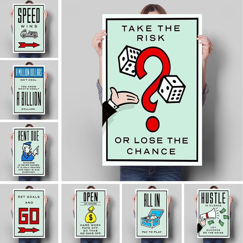 Millionaire Motivational Monopoly Canvas Prints