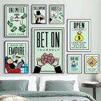 Millionaire Motivational Monopoly Canvas Prints