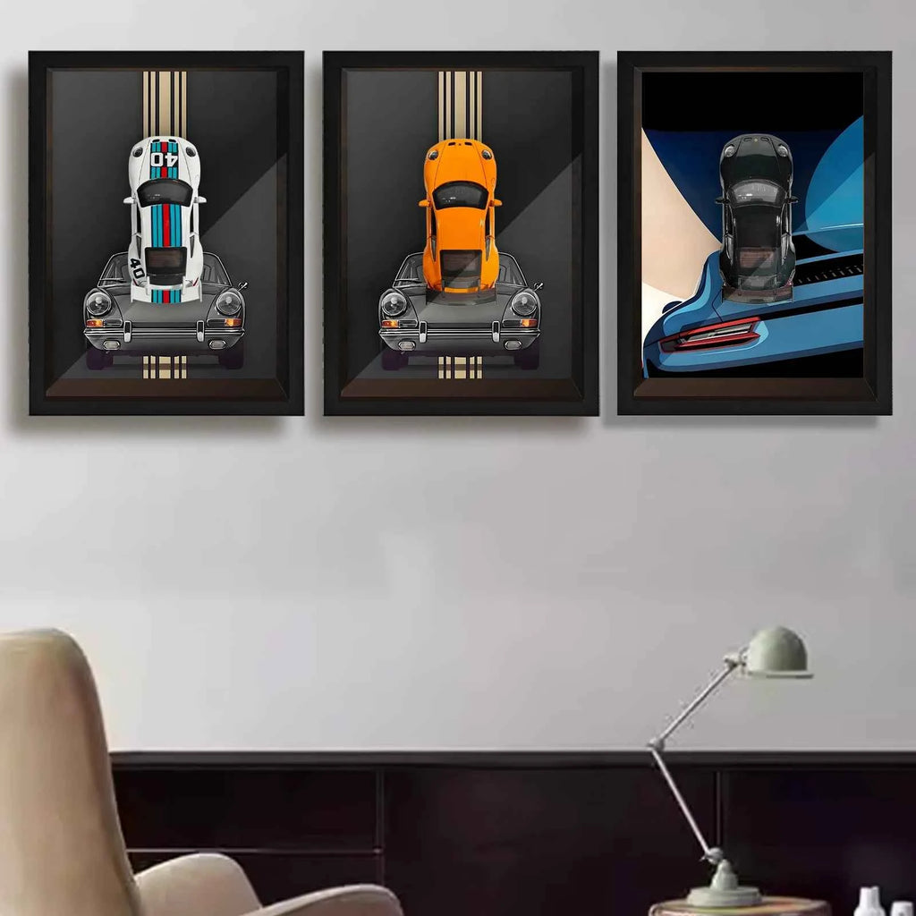Classic Porsche 911 GT3 Scale 1:32 Framed Mini Model
