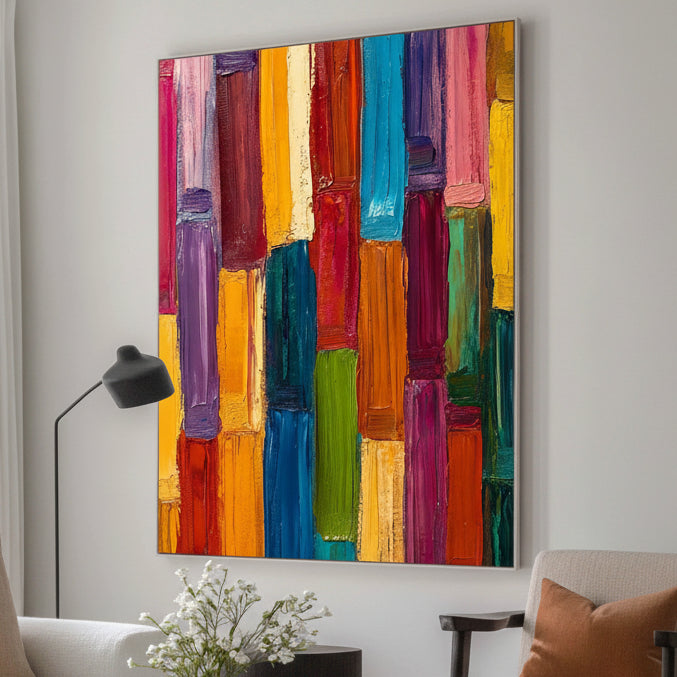 Handmade Multi-Colour Home Centrepiece Canvas Painting